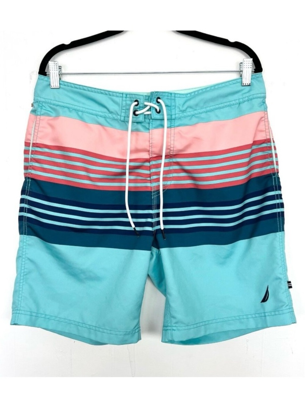 Nautica Board Shorts Blue Striped 34 Waist